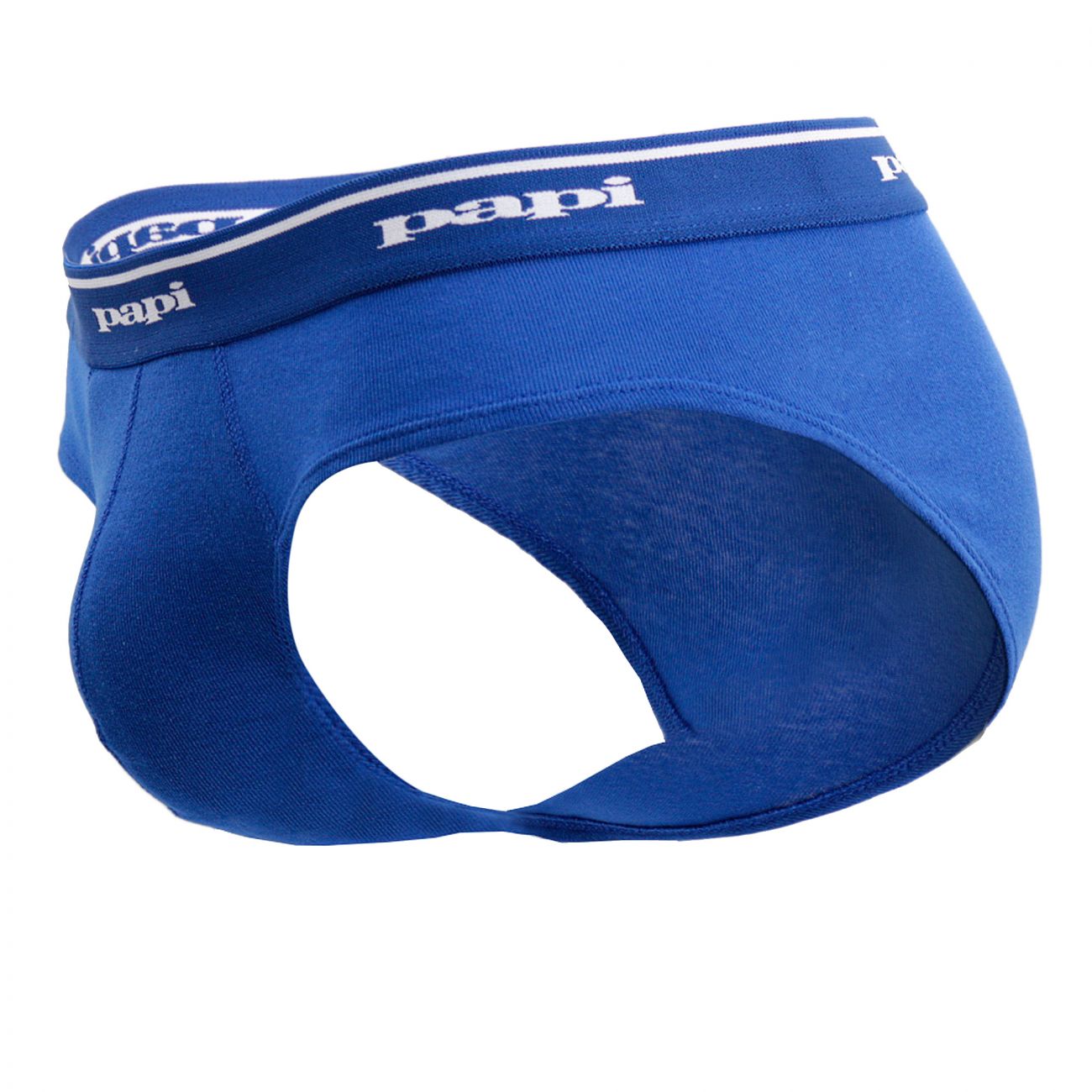 Papi 554101-400 3PK 1X1 Rib Low Rise Brief Light Blue-Cobalt-Navy