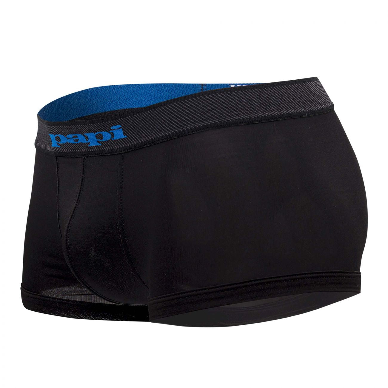 Papi 626182-968 Cool2 2PK Solid-Print Brazilian Trunks Black Blue