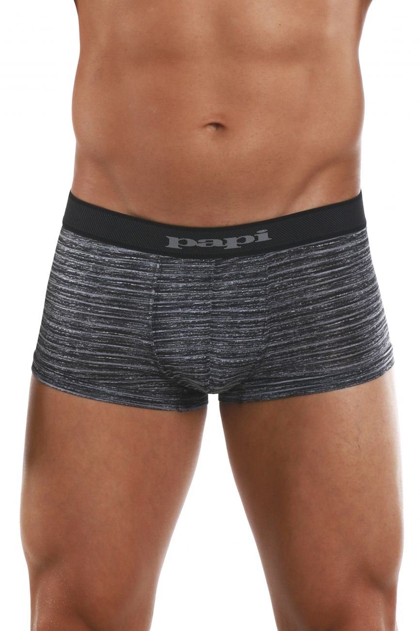 Papi 626183-962 Cool2 2PK Solid-Print Brazilian Trunks Black Gray
