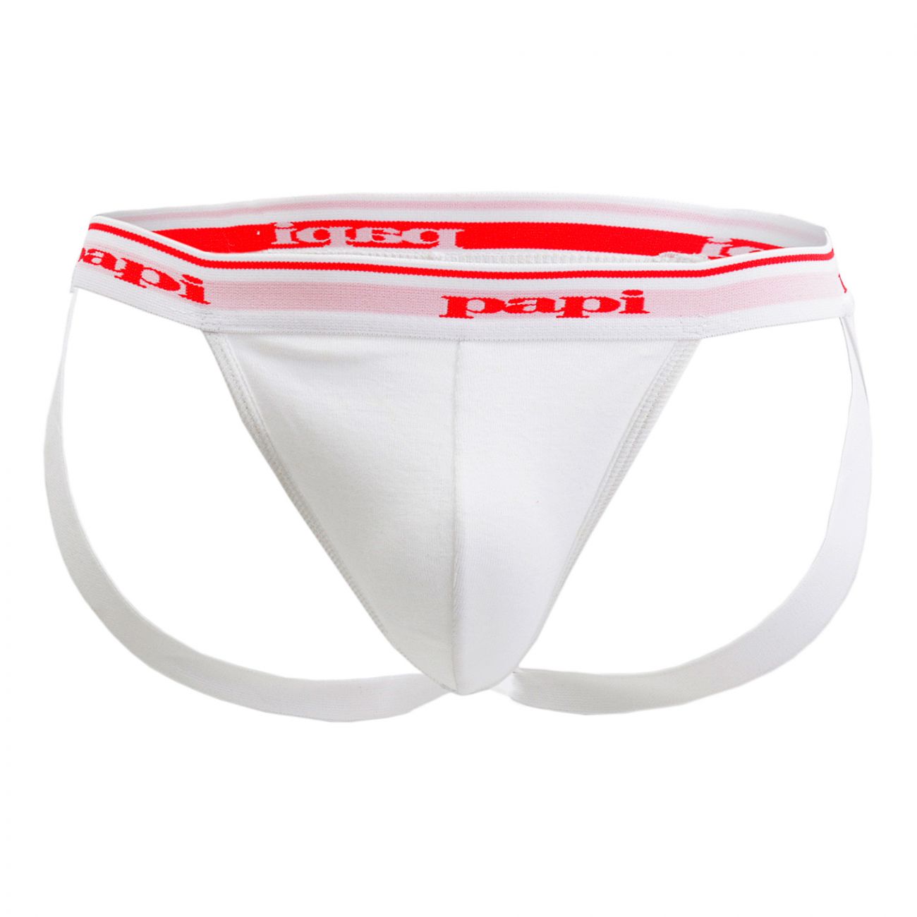 Papi 705910W-100 3PK 1X1 Rib Jockstrap White