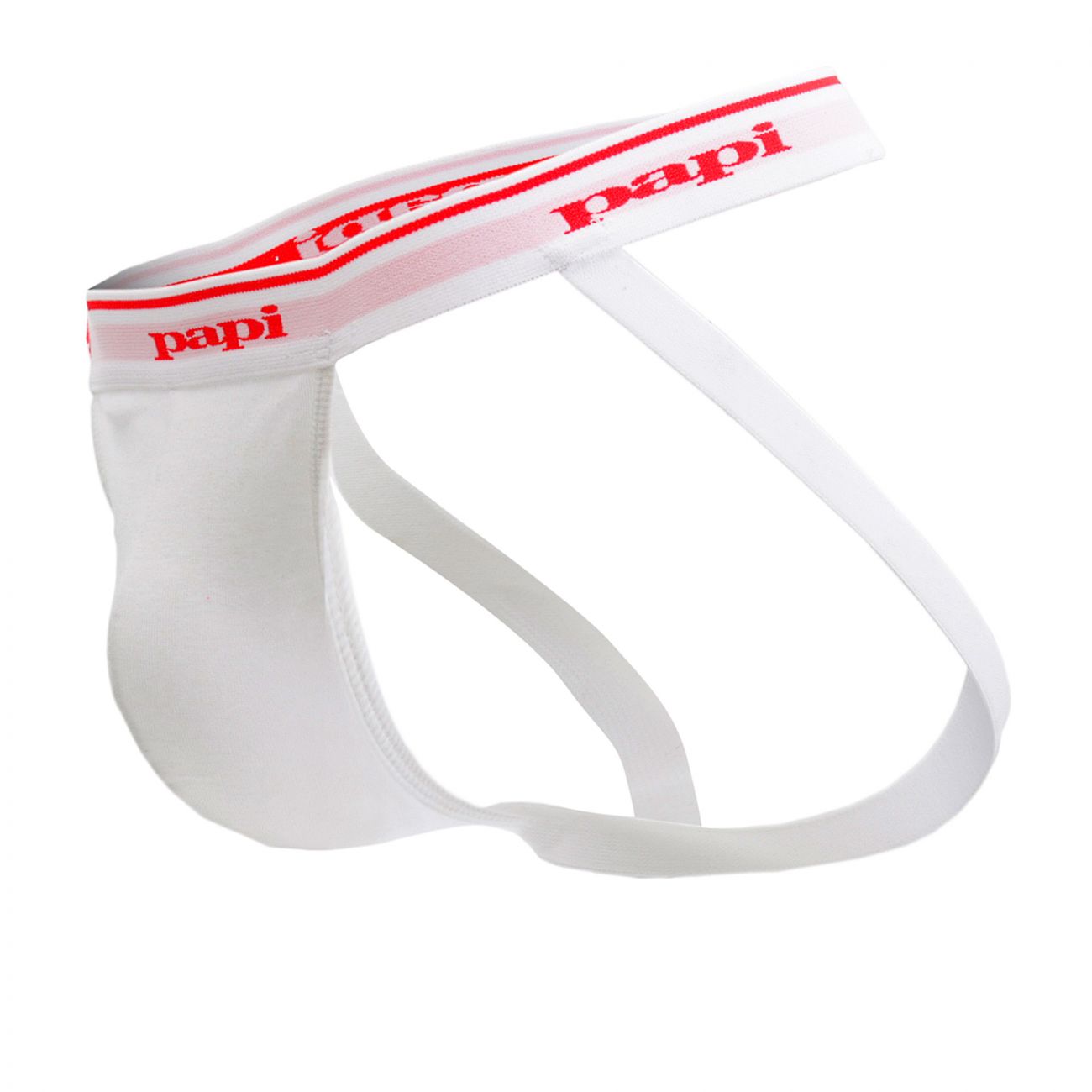 Papi 705910W-100 3PK 1X1 Rib Jockstrap White