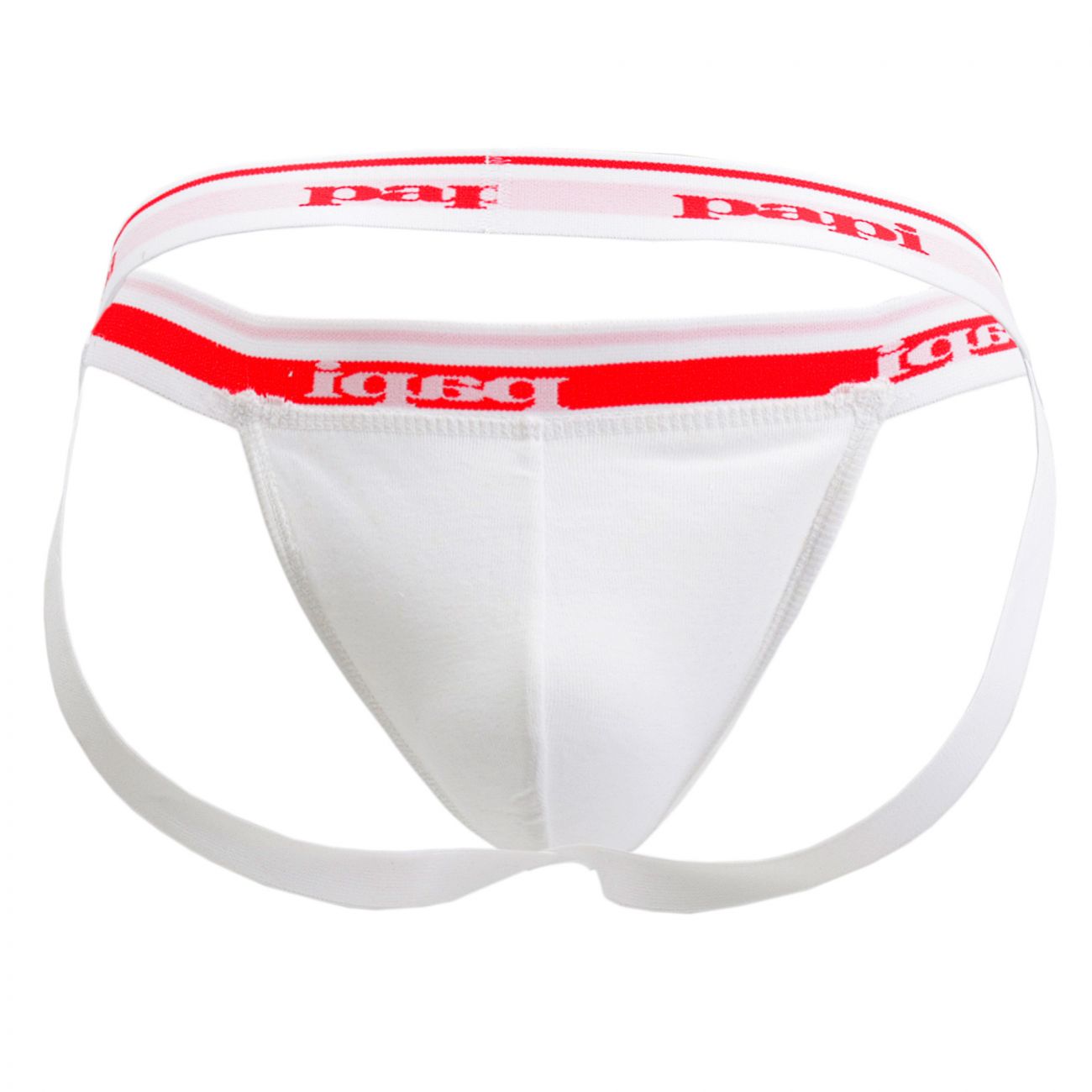 Papi 705910W-100 3PK 1X1 Rib Jockstrap White