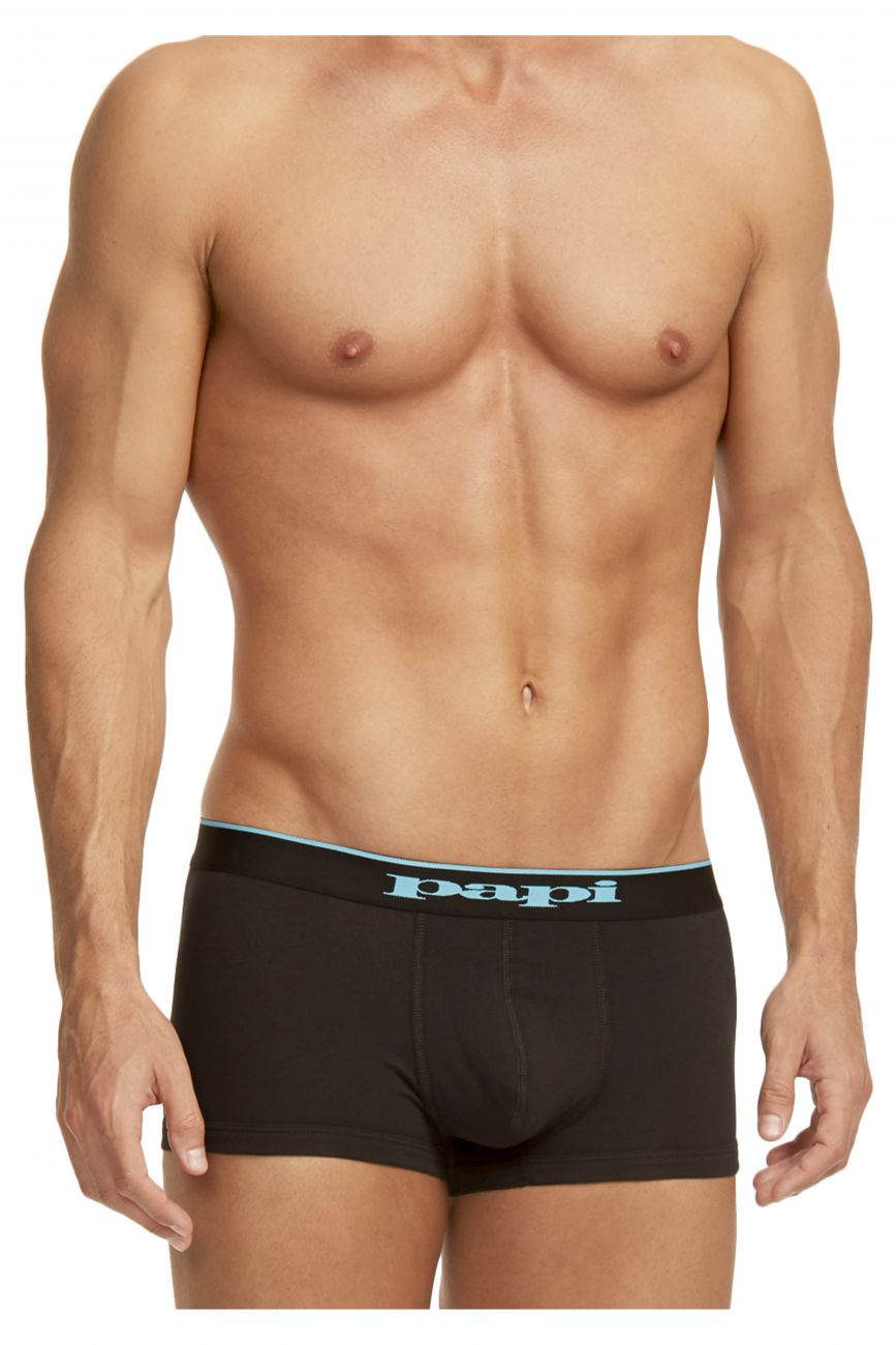 Papi 980501-941 3PK Cotton Stretch Brazilian Solids Black-Cobalt-Blue