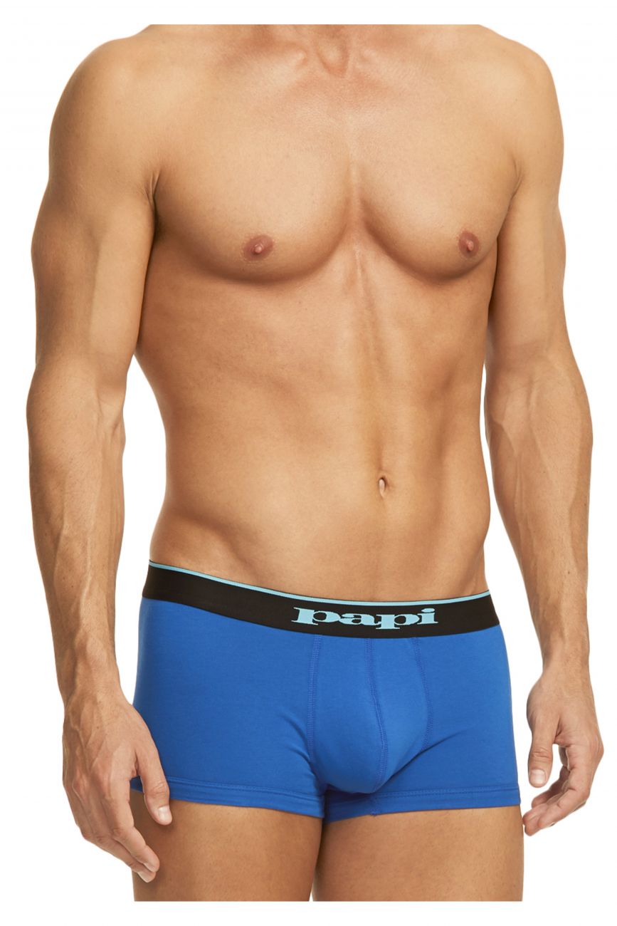 Papi 980501-941 3PK Cotton Stretch Brazilian Solids Black-Cobalt-Blue
