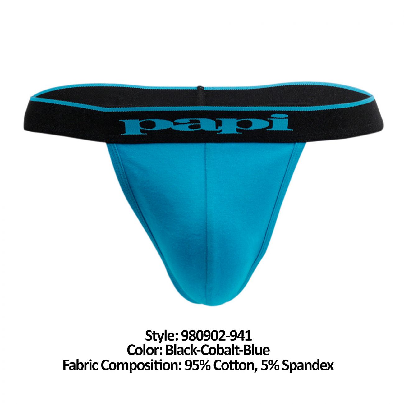 980403-941 Papi Men's 3PK Cotton Stretch Briefs Color Black-Cobalt-Blue -  Fetish Underwear