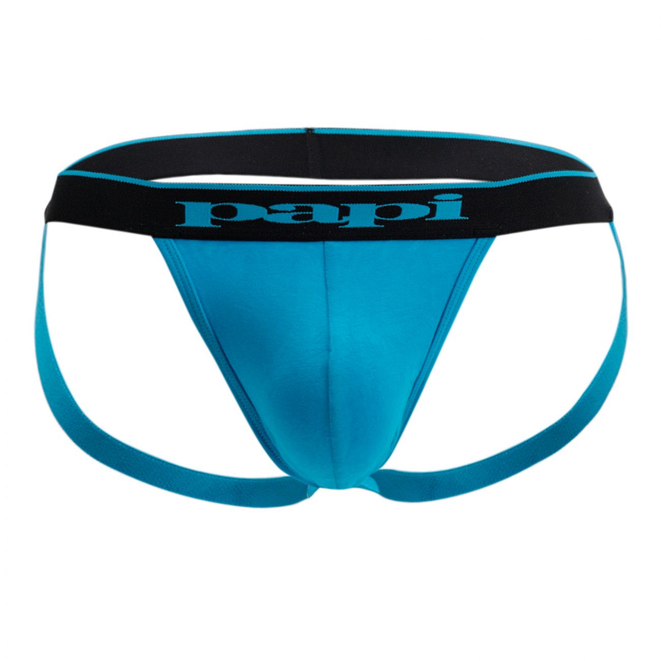 Papi 980911-941 3PK Cotton Stretch Jockstrap Black-Cobalt-Blue