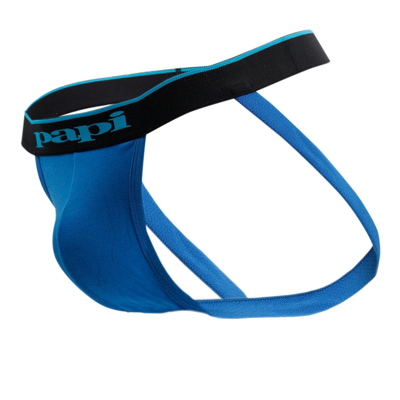 Papi 980911-941 3PK Cotton Stretch Jockstrap Black-Cobalt-Blue