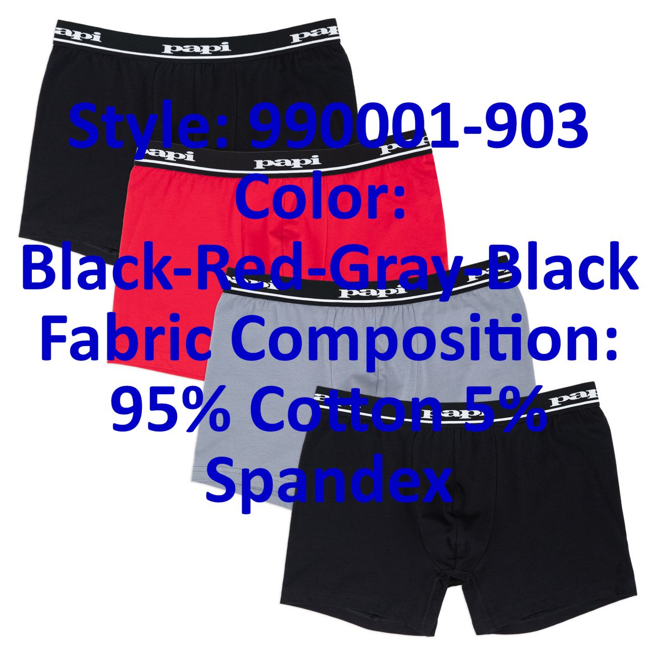 Papi 990001-903 4PK Boxer Briefs