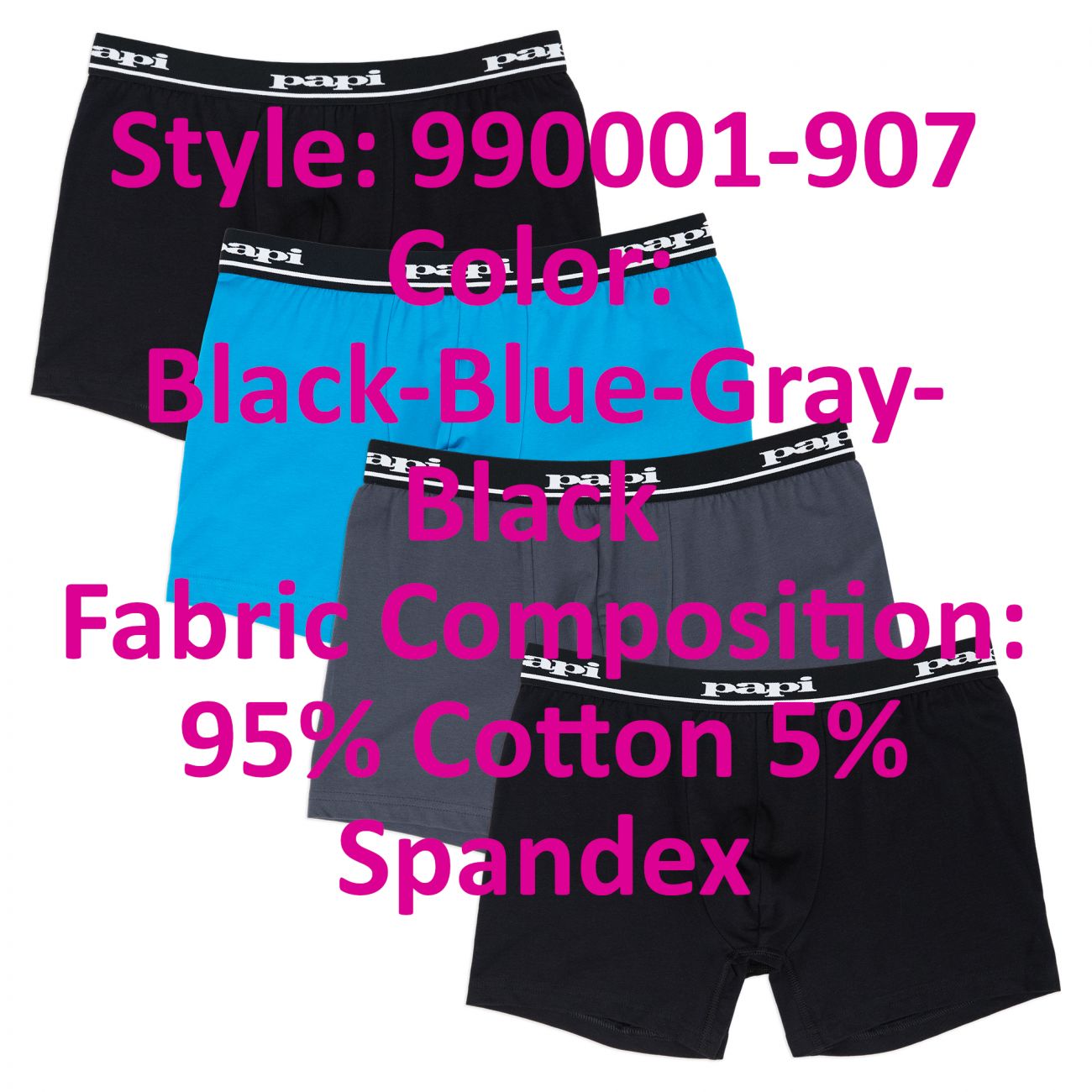 Papi 990001-907 4PK Boxer Briefs