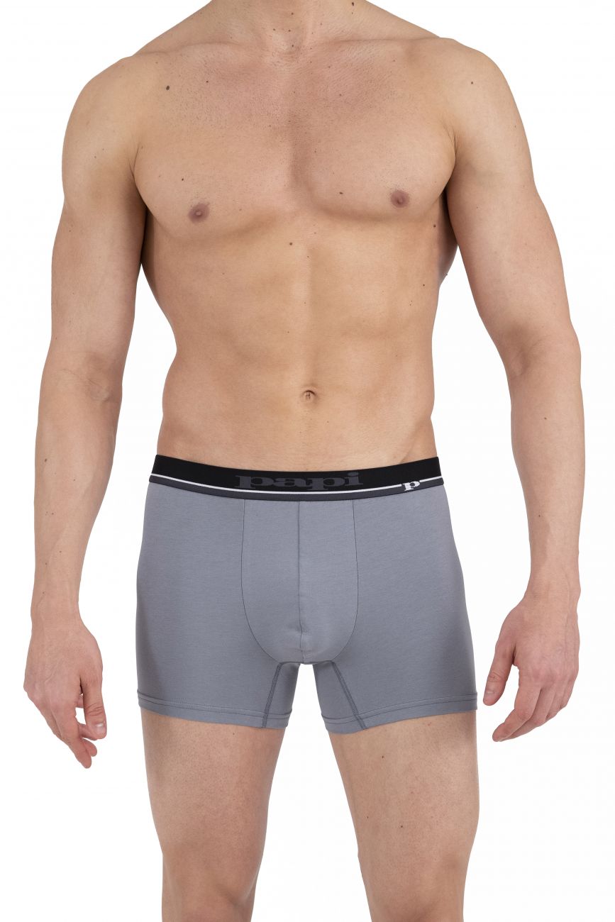 Papi 990002-962 4PK Boxer Briefs Gray Black