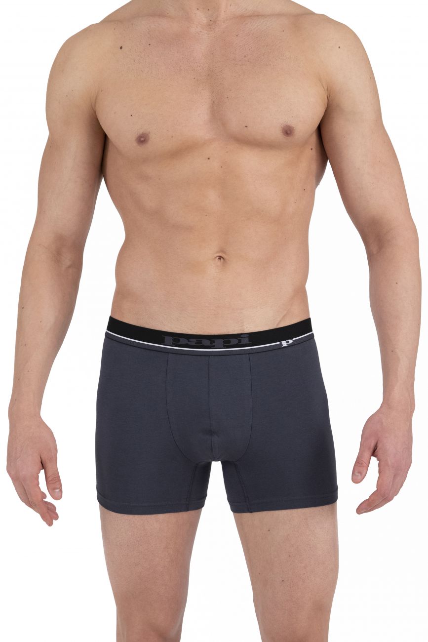Papi 990002-962 4PK Boxer Briefs Gray Black