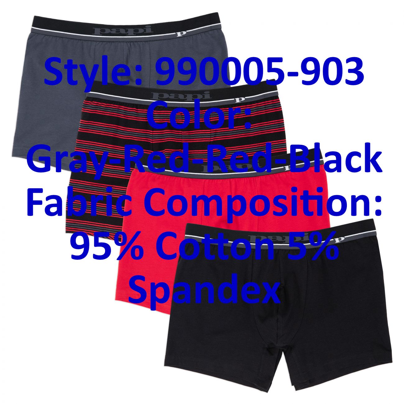 Papi 990005-903 4PK Boxer Briefs