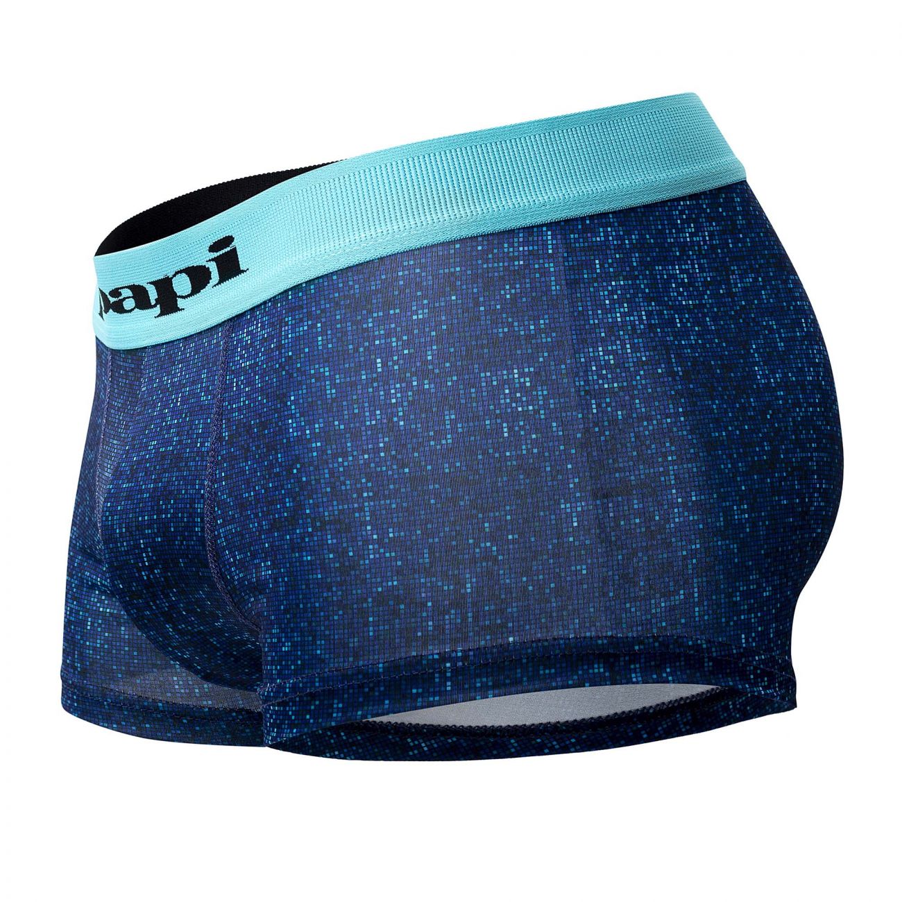 Papi UMPA050 Fashion Microflex Brazilian Trunks Blue Pixel Print