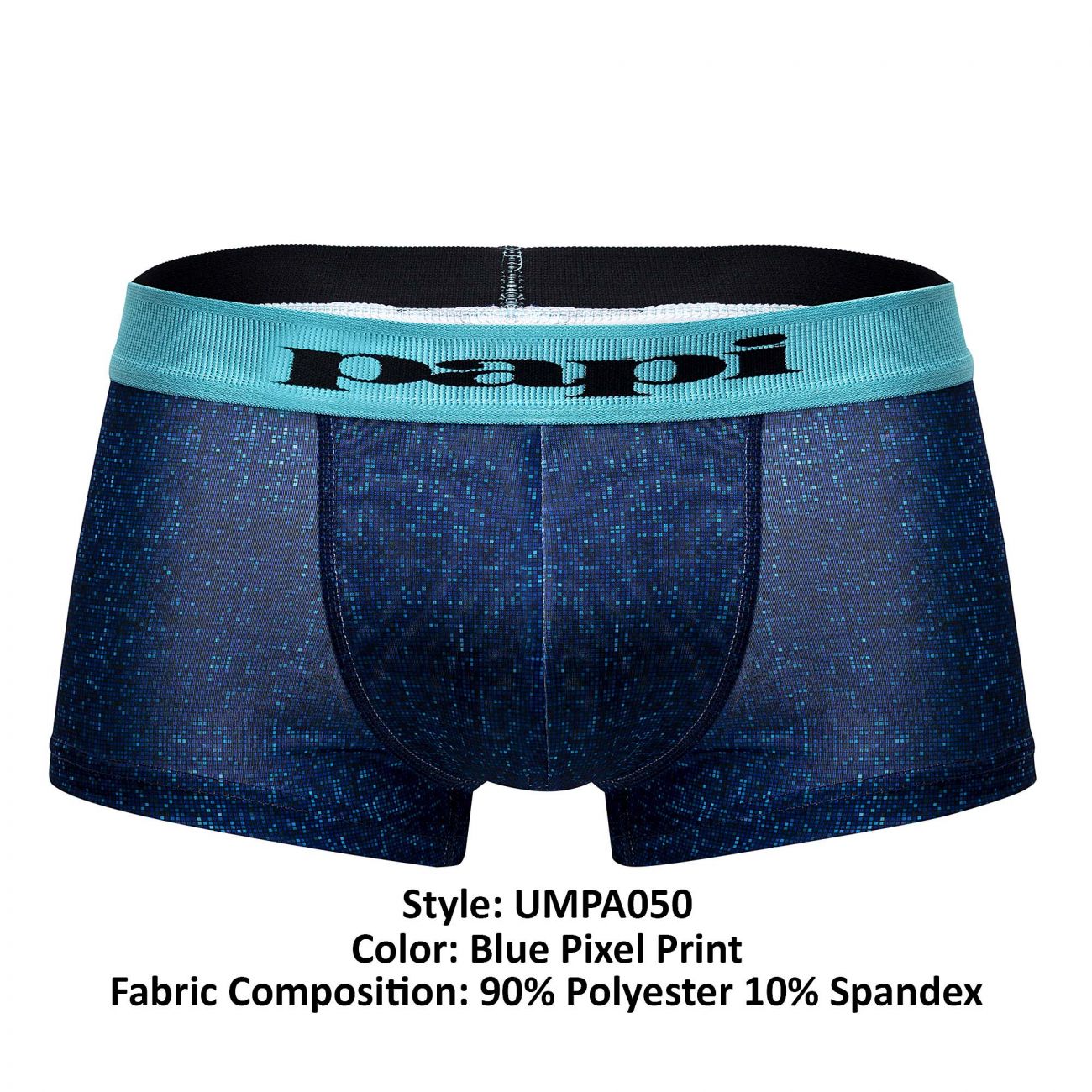 Papi UMPA050 Fashion Microflex Brazilian Trunks Blue Pixel Print