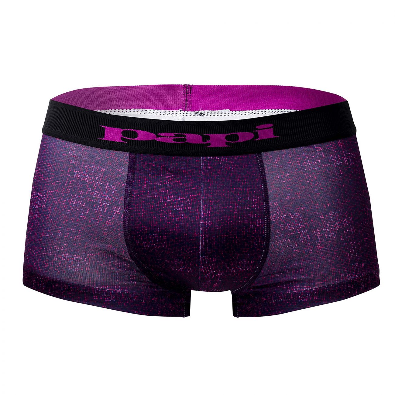 Papi UMPA050 Fashion Microflex Brazilian Trunks Purple Pixel Print