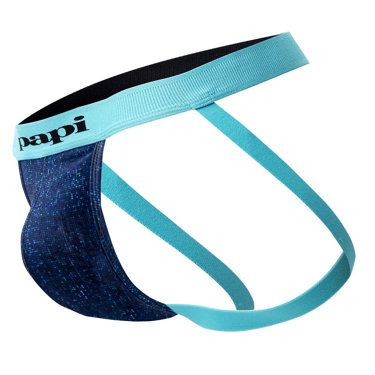 Papi UMPA051 Fashion Microflex Brazilian Jockstrap Blue Pixel Print