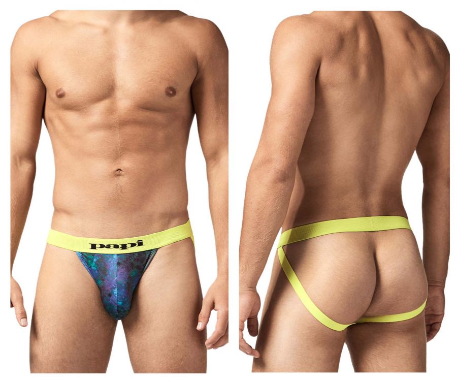 Papi UMPA051 Fashion Microflex Brazilian Jockstrap Ocean Multi Print