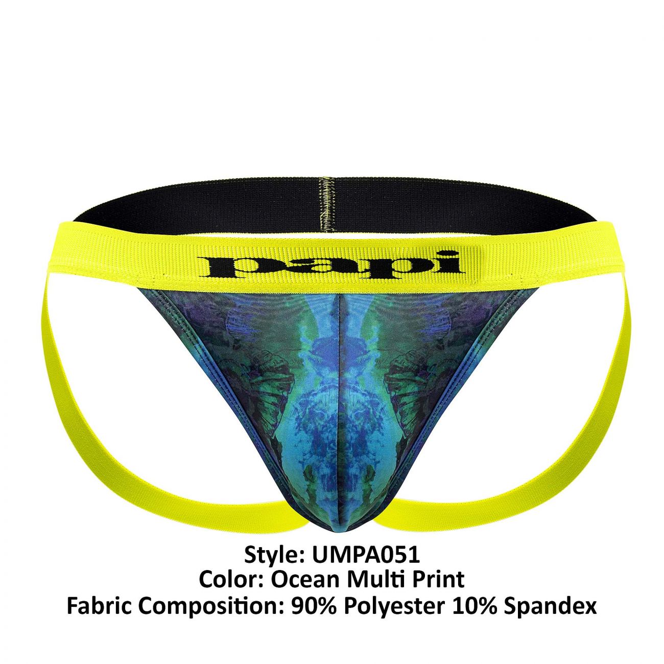 Papi UMPA051 Fashion Microflex Brazilian Jockstrap Ocean Multi Print