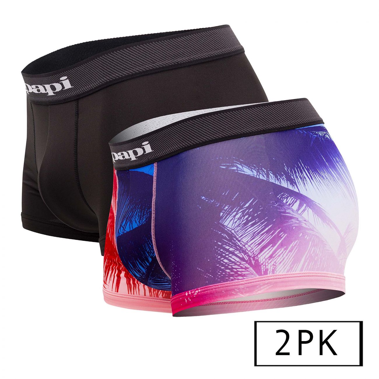 Papi UMPA076 2PK Microflex Brazilian Trunks Tropical-Black