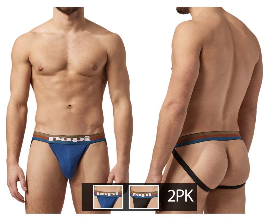 Papi UMPA087 2PK Microflex Jockstrap Blue-Black
