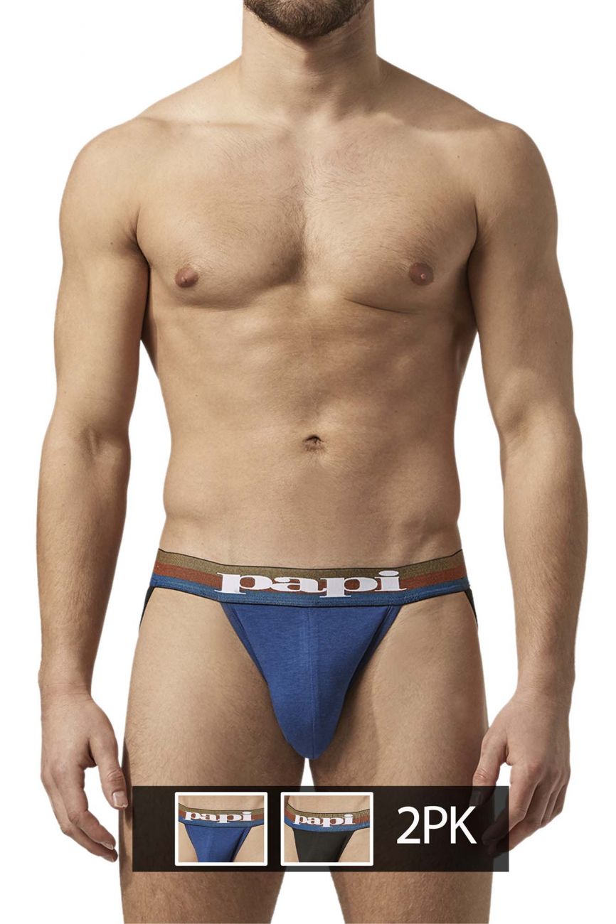 Papi UMPA087 2PK Microflex Jockstrap Blue-Black