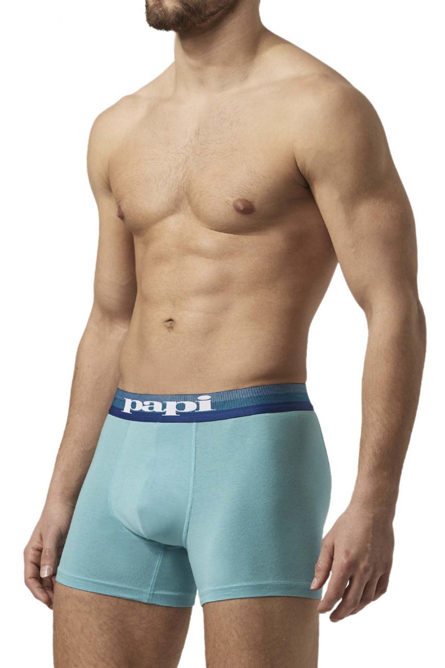 Papi UMPA088 2PK Microflex Brazilian Boxer Briefs Turquoise-Black