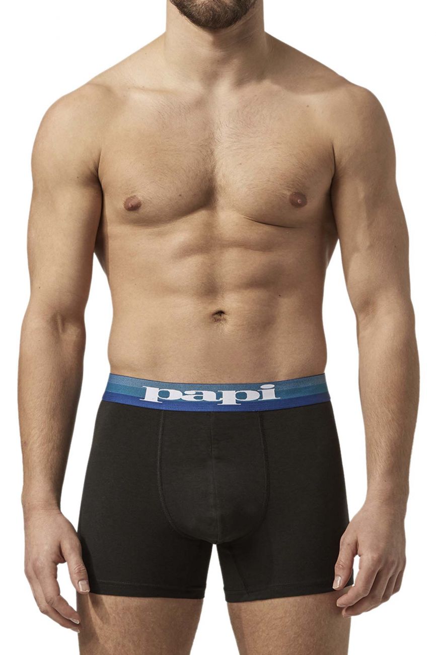 Papi UMPA088 2PK Microflex Brazilian Boxer Briefs Turquoise-Black