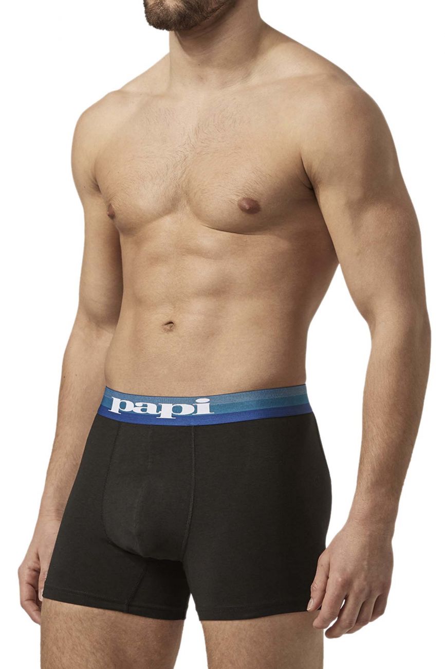 Papi UMPA088 2PK Microflex Brazilian Boxer Briefs Turquoise-Black