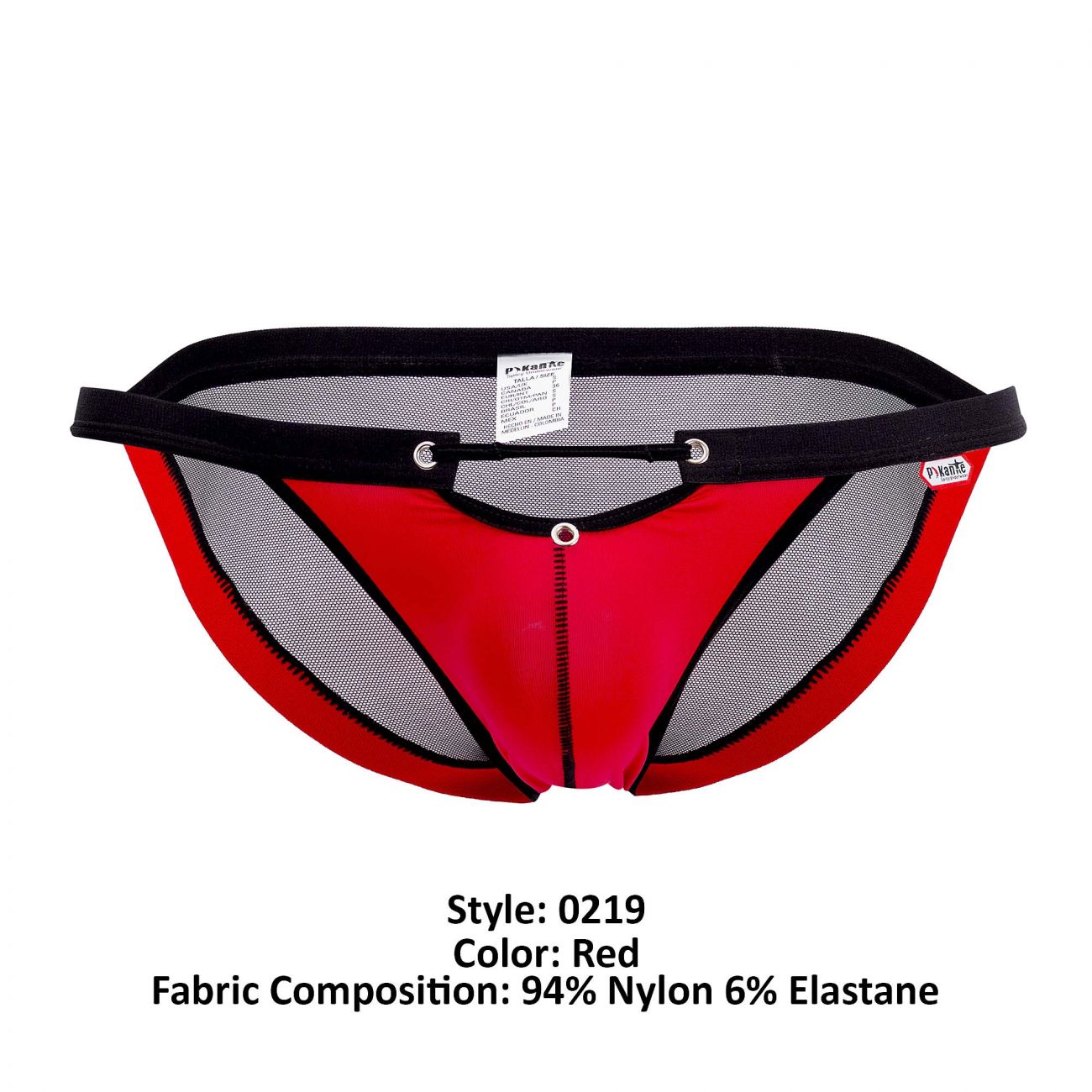 Pikante 0219 Explorers Mesh Bikini Red & Black
