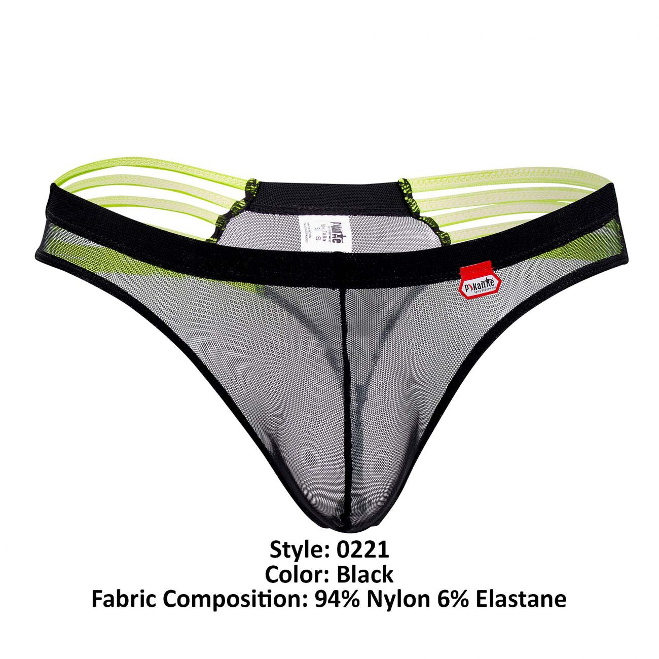 Pikante 0221 Energy Mesh Thongs Black