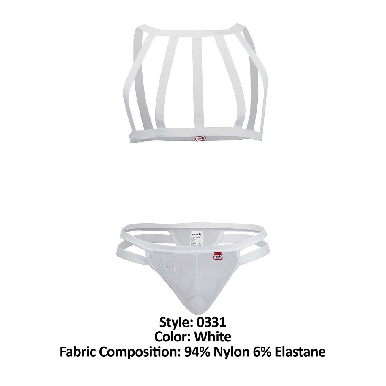 Pikante 0331 Personality Harness Thongs White