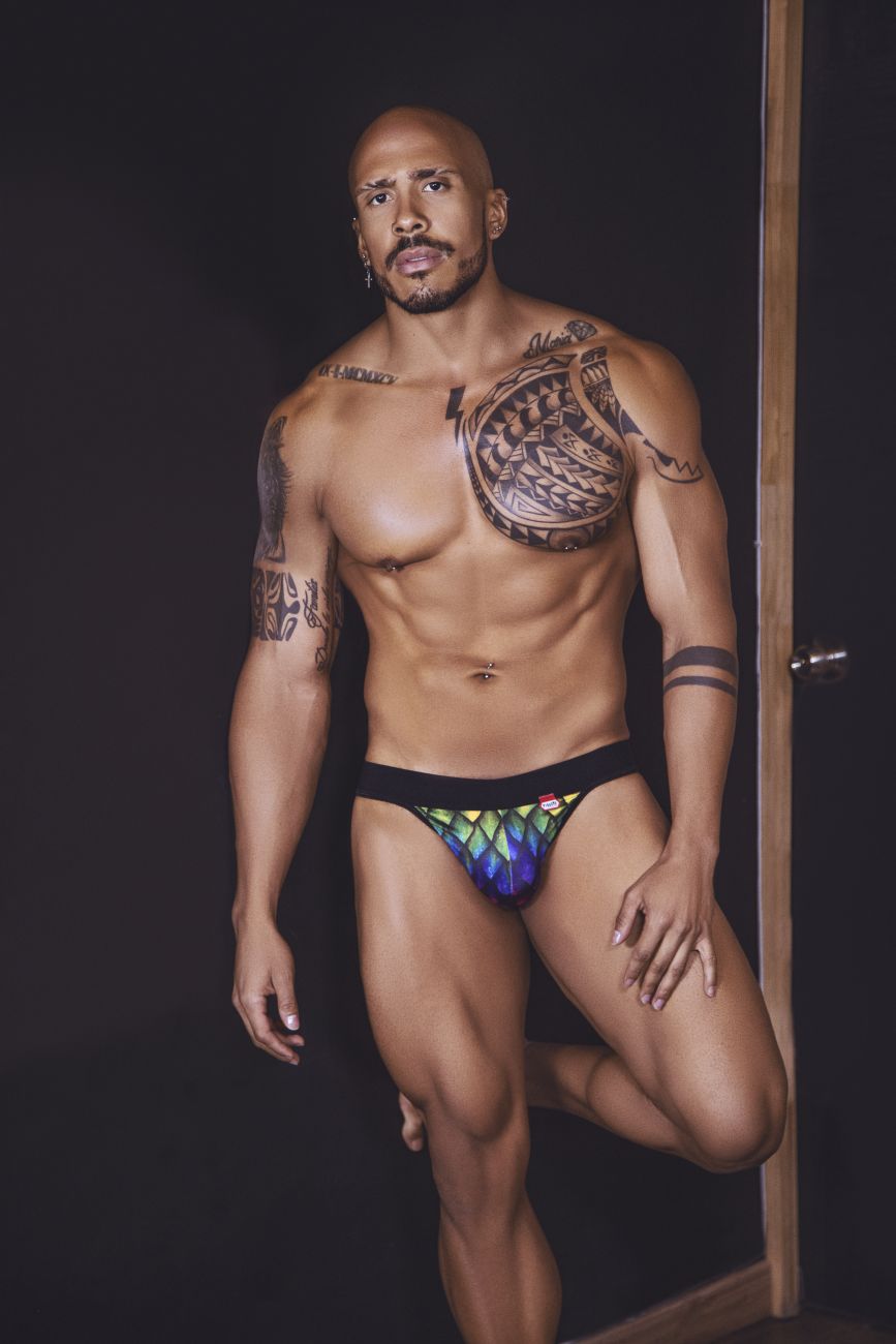 Pikante 0829 Rainbow Thongs Black Multi
