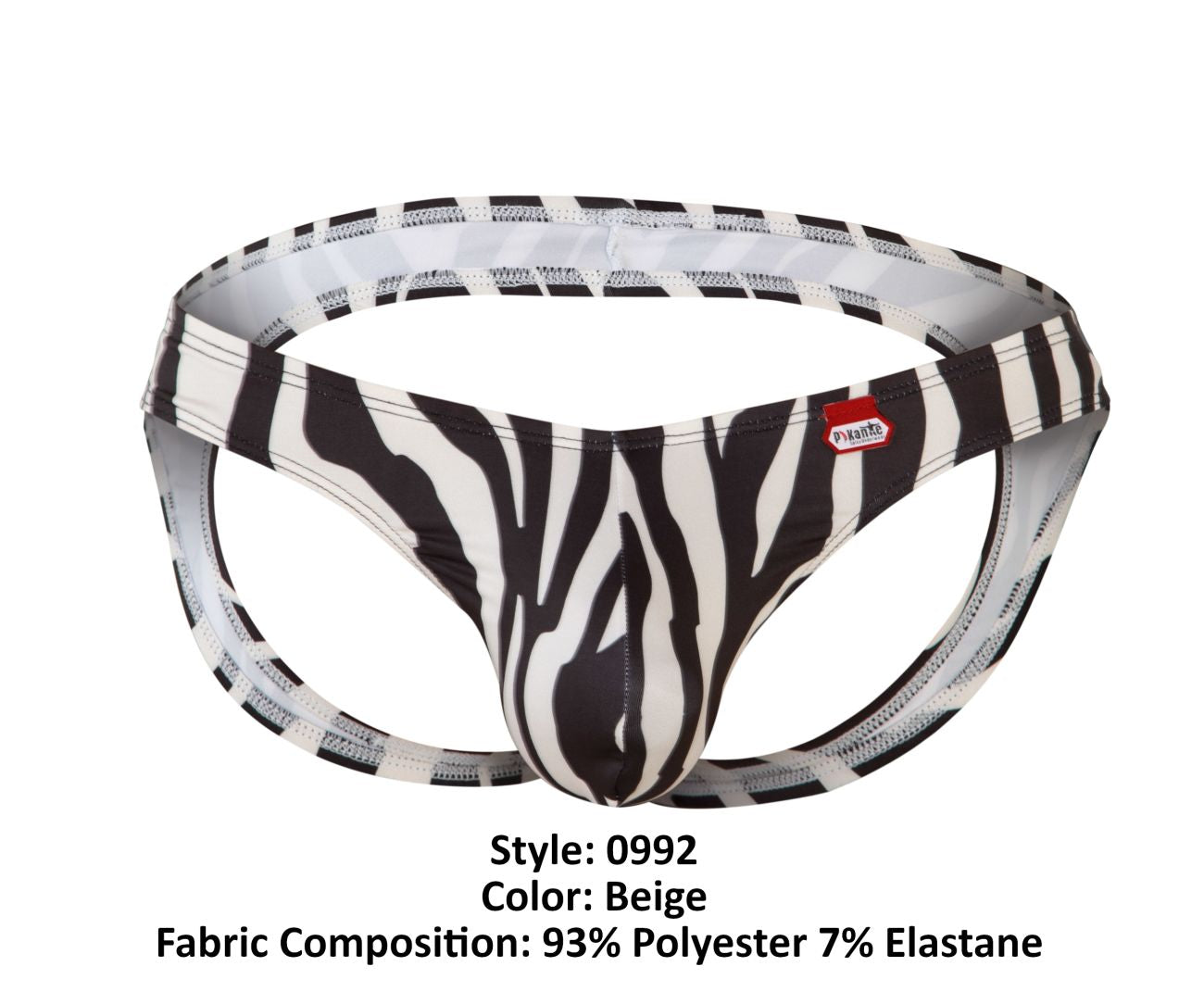 Pikante 0992 Yuba Jockstrap Beige Zebra