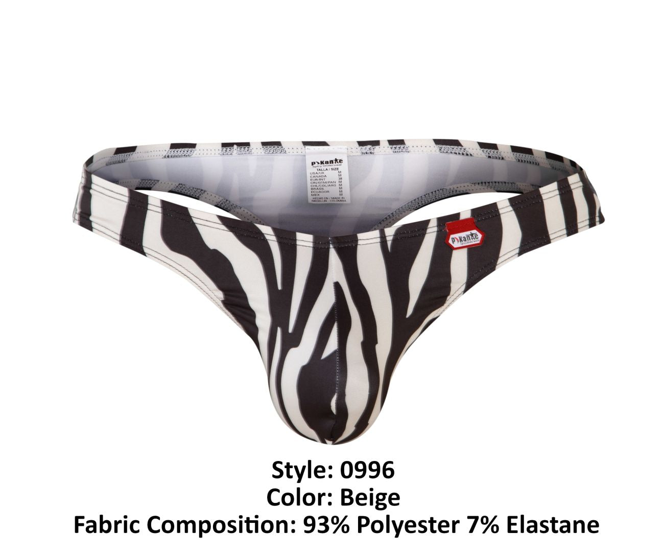 Pikante 0996 Yuba Thongs Animal Print Beige with Black