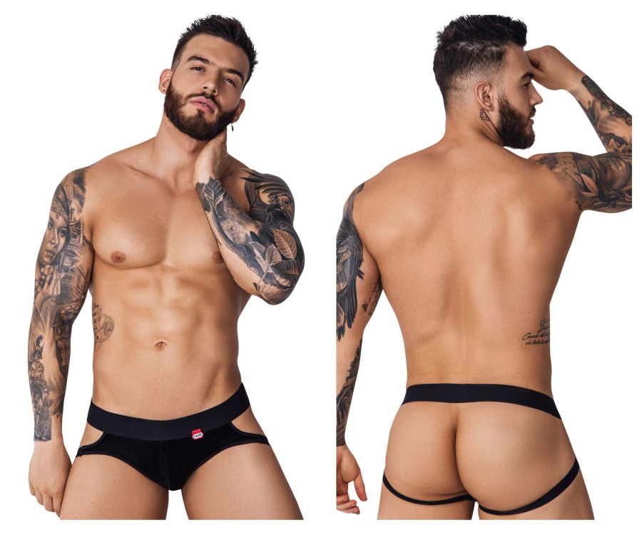 Pikante 1100 Clandestine Velvet Jockstrap Black