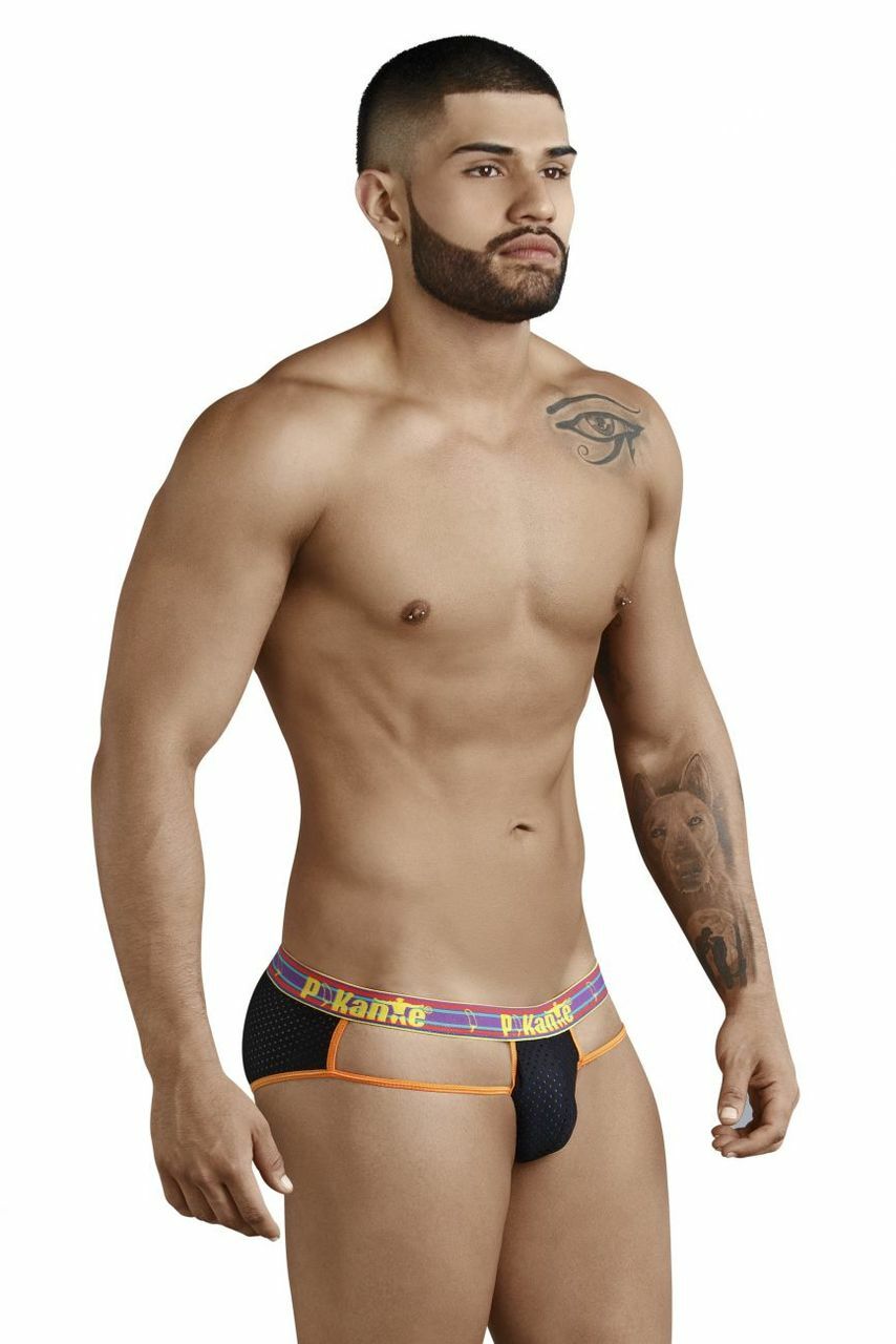 JCSTK - Mens Pikante Bikini Brief with Strap Sides Black