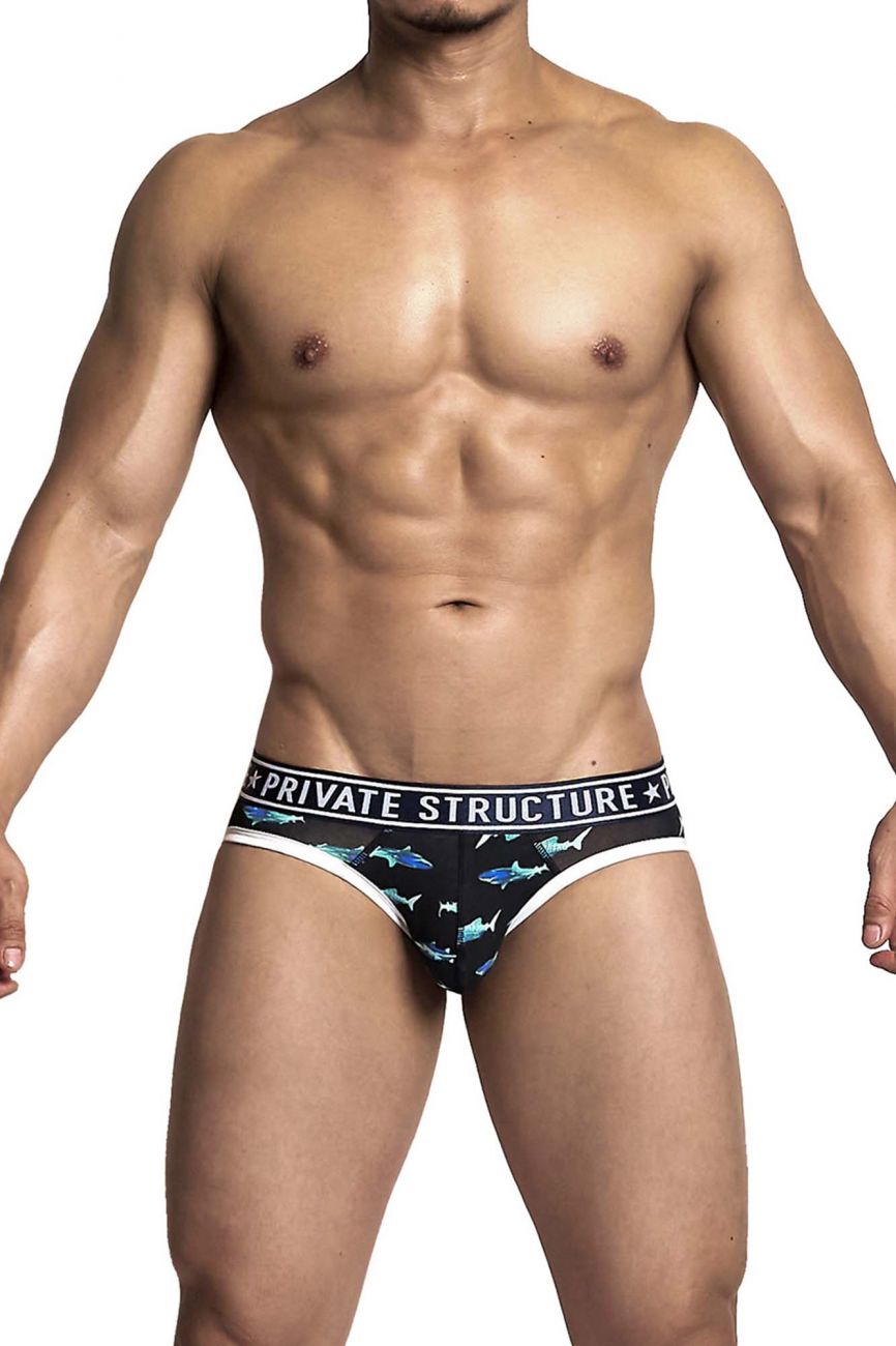 Private Structure EPUX4187 Pride Mini Briefs Black Sharks
