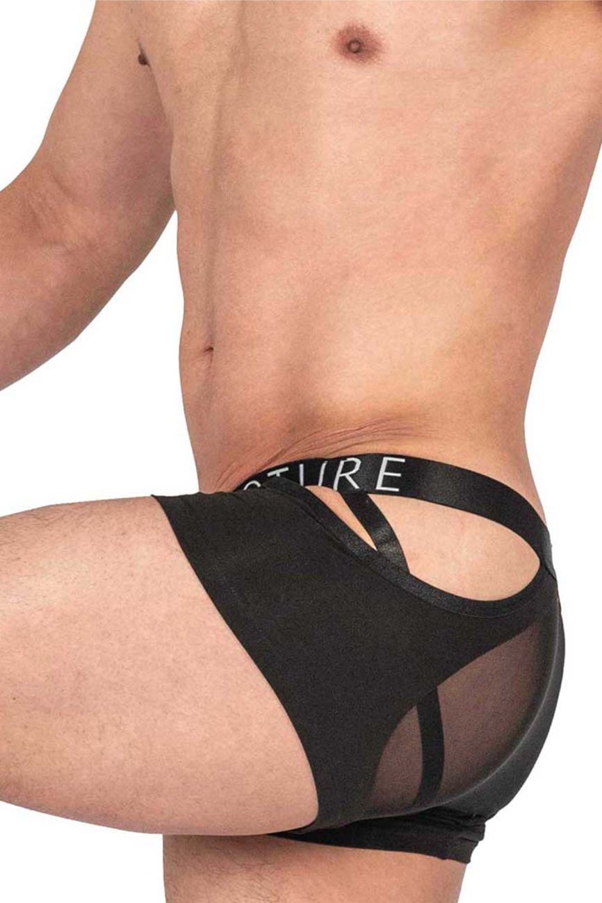 Private Structure LCUT4420 Alpha Low Waist Mesh Back Jockstrap Trunks Black