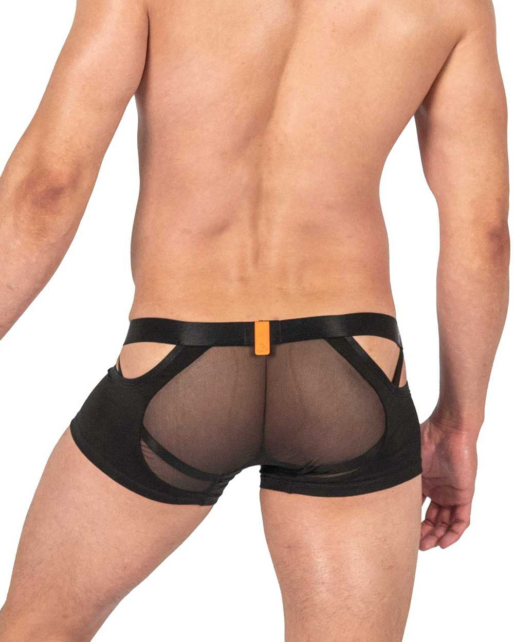 Private Structure LCUT4420 Alpha Low Waist Mesh Back Jockstrap Trunks Black