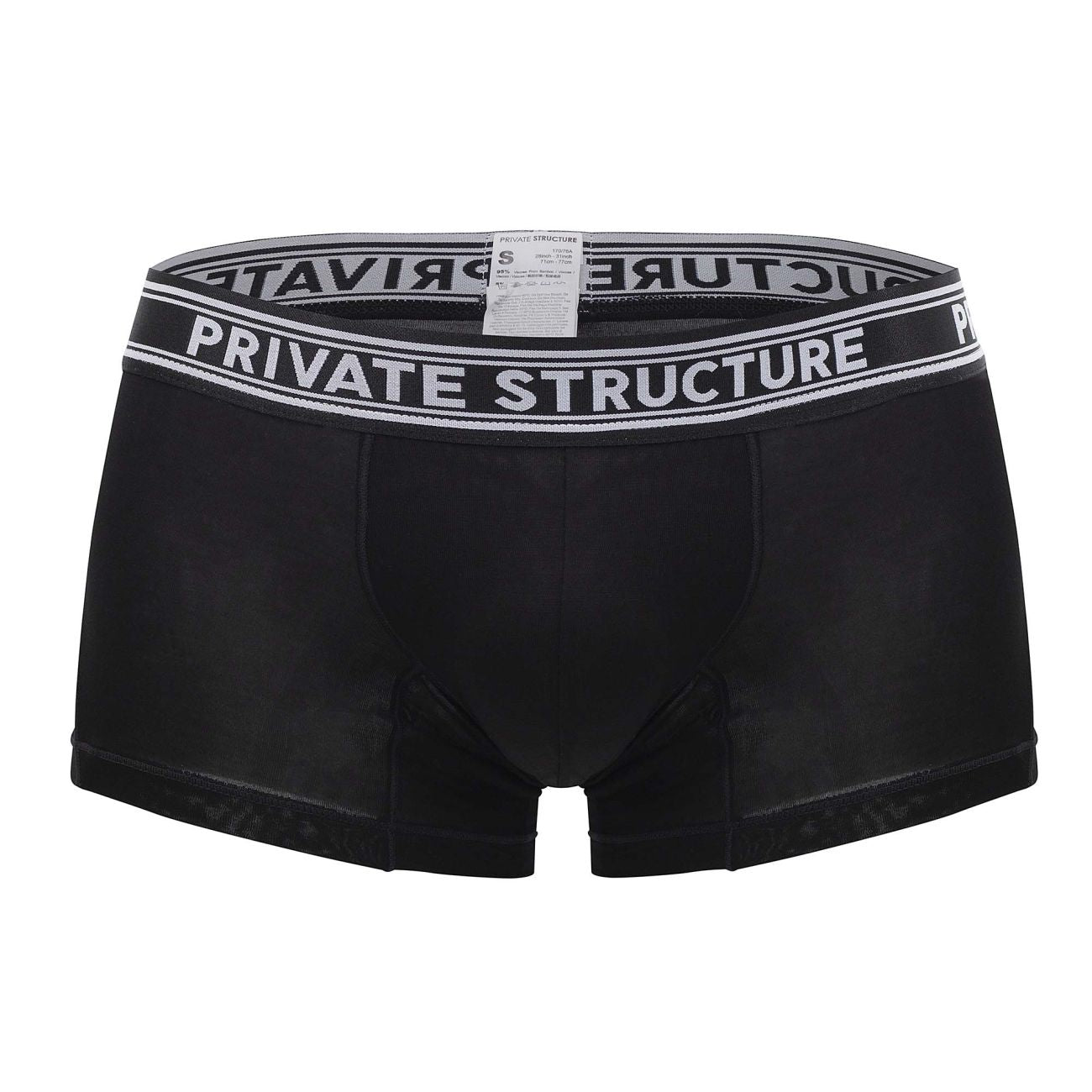Private Structure PBUT4379 Bamboo Mid Waist Trunks Raven Black