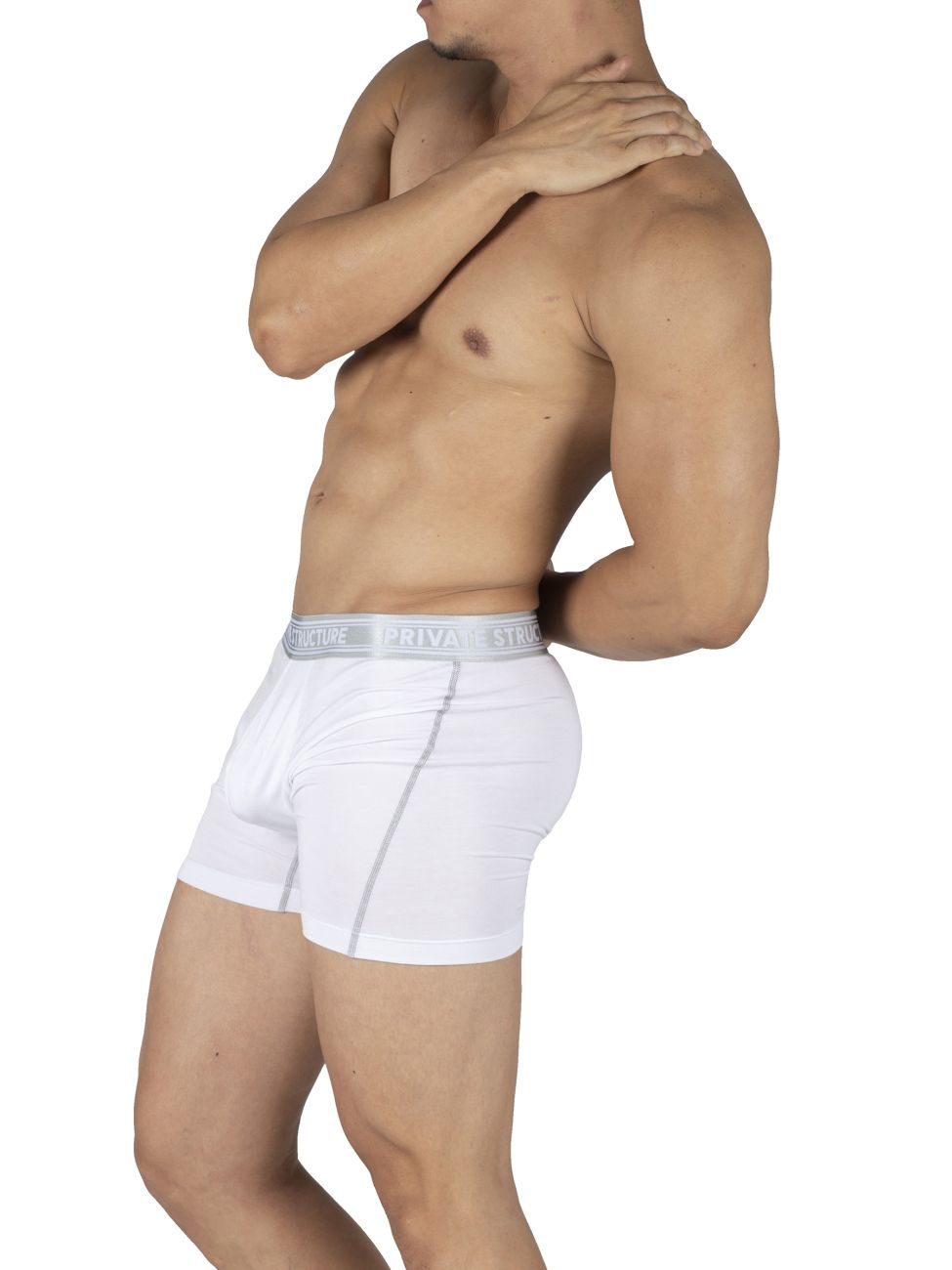 Private Structure PBUT4380 Bamboo Mid Waist Boxer Briefs Bright White