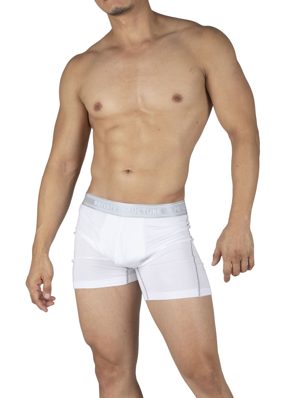 Private Structure PBUT4380 Bamboo Mid Waist Boxer Briefs Bright White