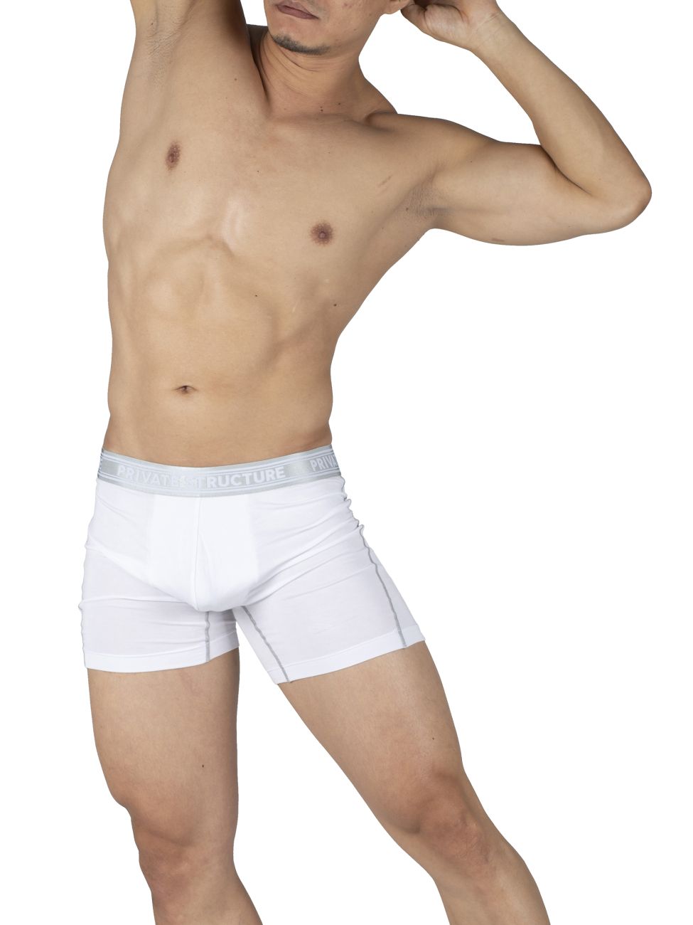 Private Structure PBUT4380 Bamboo Mid Waist Boxer Briefs Bright White