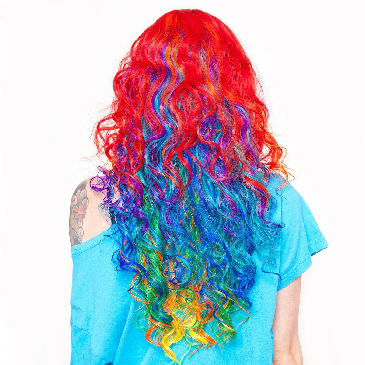 SALE - Rockstar Gay Rainbow Rock Curly Wig