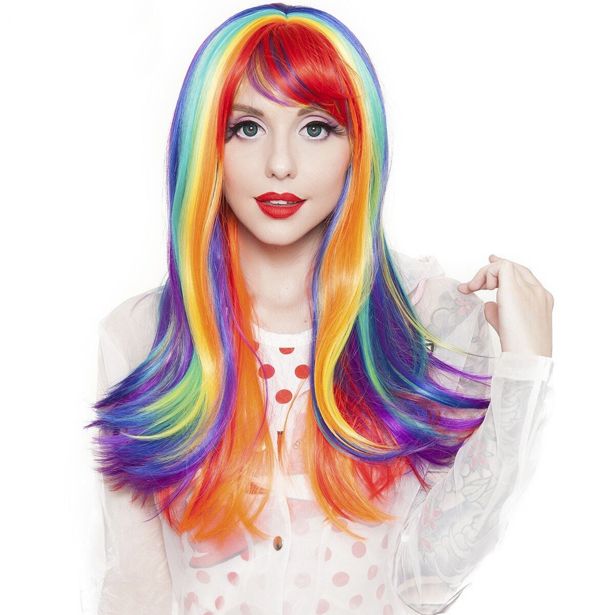 Rockstar Gay Rainbow Rock  Wavy Wig