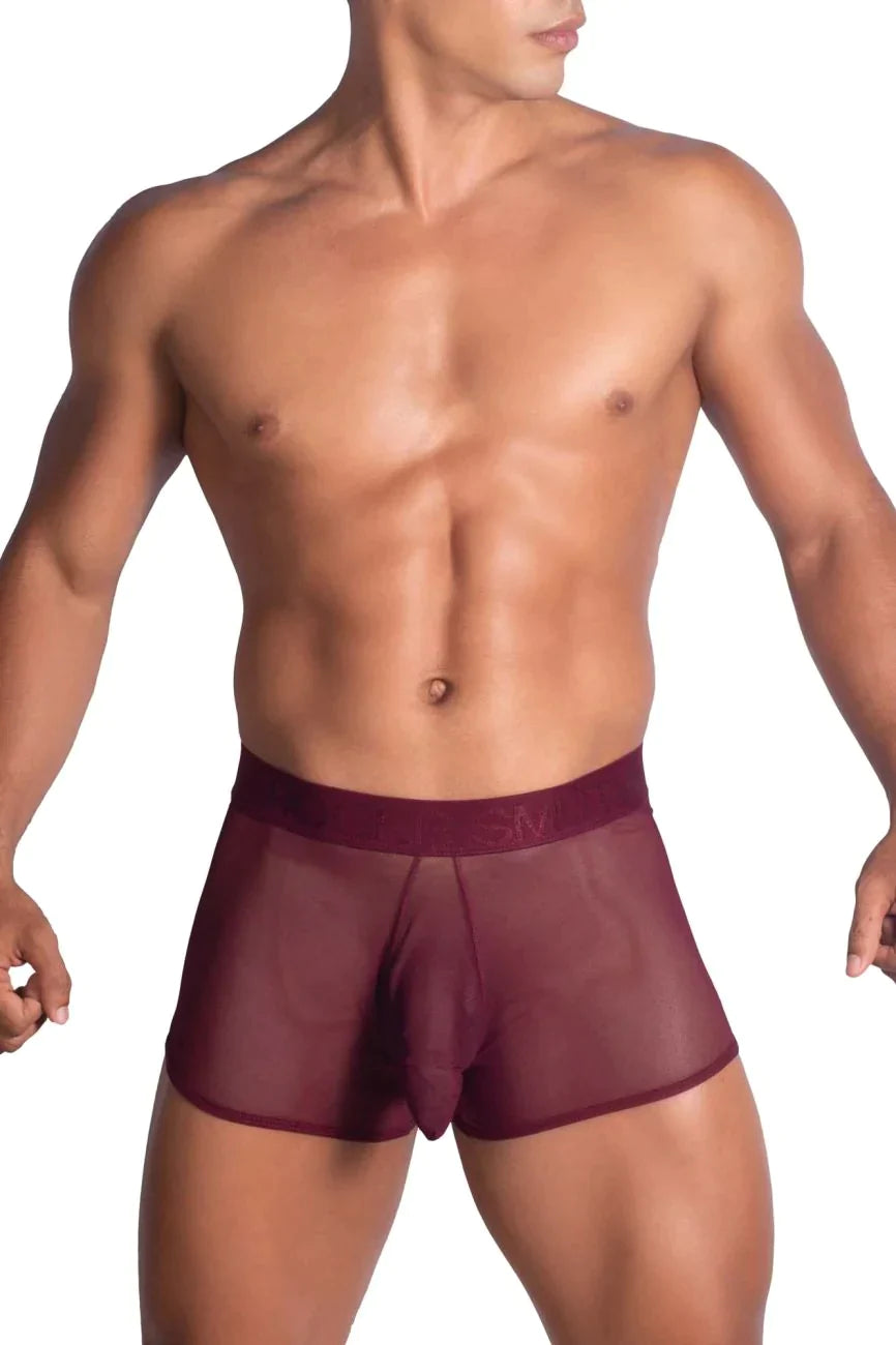 Roger Smuth RS072 Revealing Shaft Boxer Briefs Trunks Burgundy