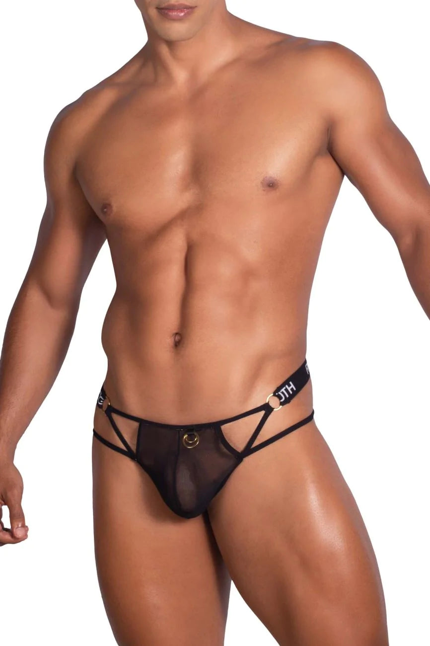 Roger Smuth RS073 Sheer See Through Strappy G-String Black