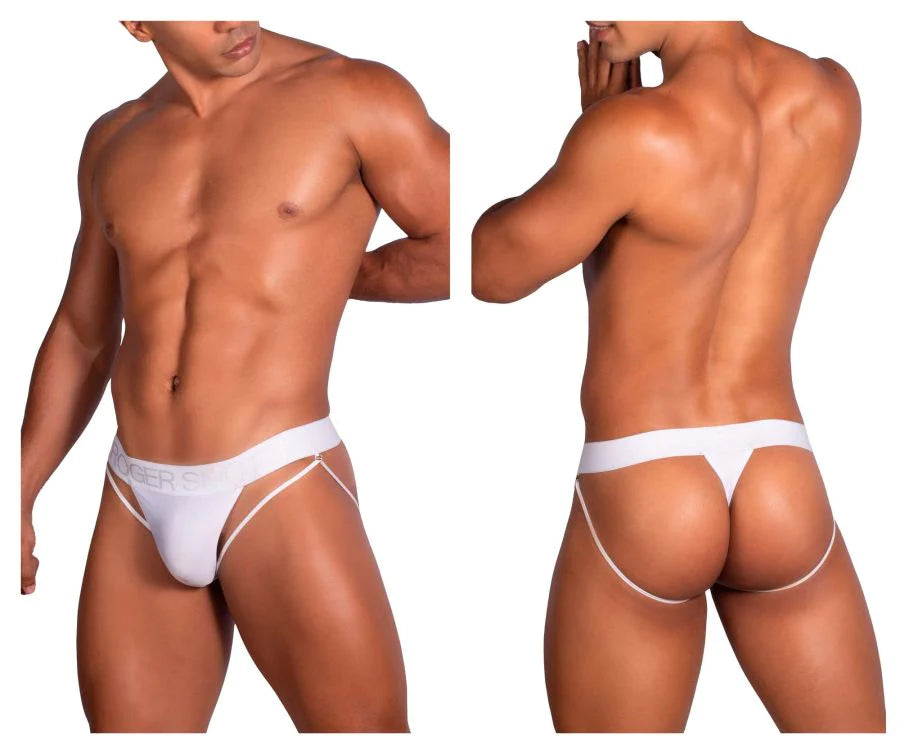 Roger Smuth RS077 Strap Pouch Thong White