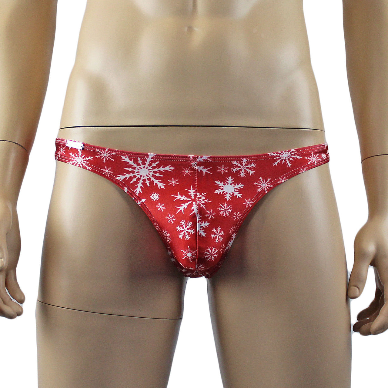 Mens Christmas Snow Flake G string Thong Xmas Underwear Red and White