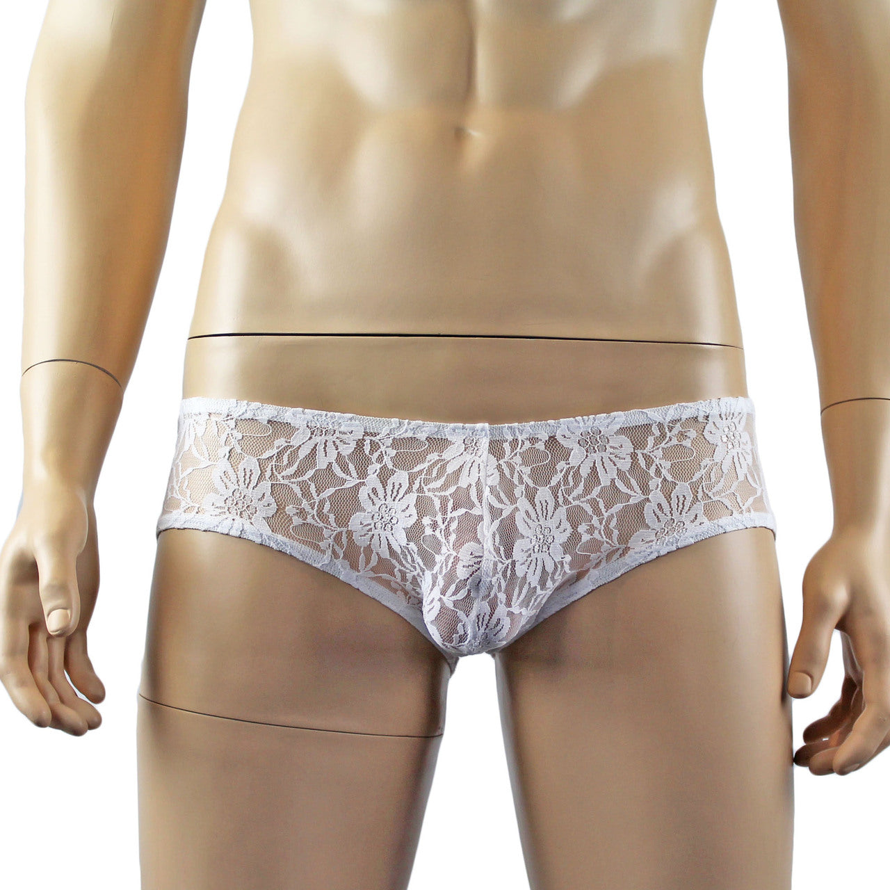 Mens Lingerie Stretch Lace  Male Panty Bikini Brief (white plus other colours)